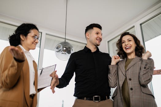 happy new homeowners celebrating