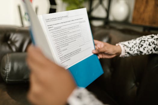 Family reviewing insurance documents