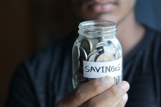 savings jar with coins