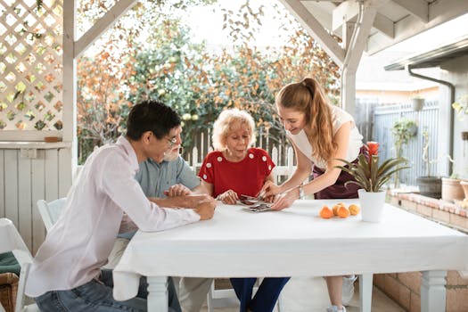 Image of a happy family outside their paid-off home