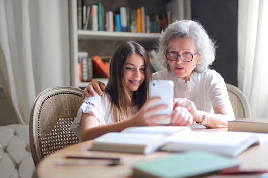 image of a family looking at home listings